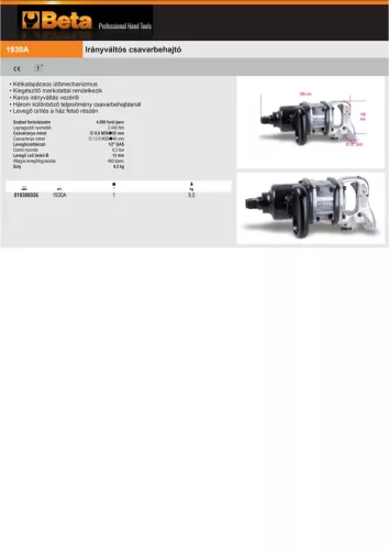 Beta 1930A Irányváltós csavarbehajtó 1"