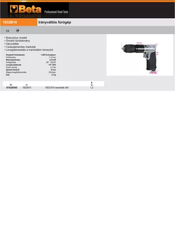 Beta 1932B10 Irányváltós fúrógép