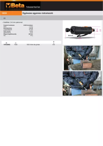 Beta 1933I Egykezes egyenes rúdcsiszoló