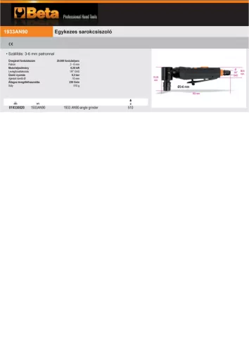 Beta 1933AN90 Egykezes sarokcsiszoló