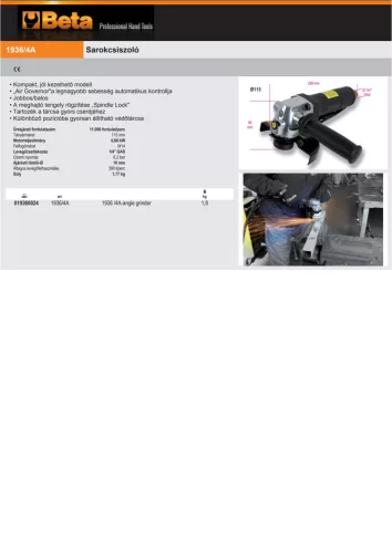 Beta 1936/4A Sarokcsiszoló 115mm