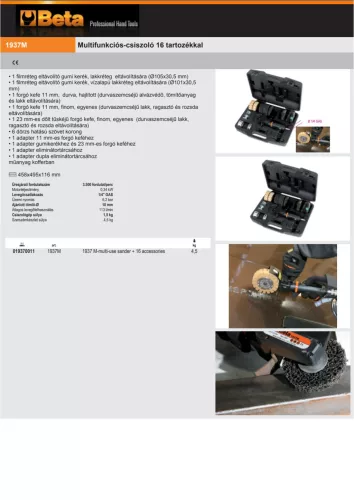 Beta 1937M Multifunkciós-csiszoló 16 tartozékkal