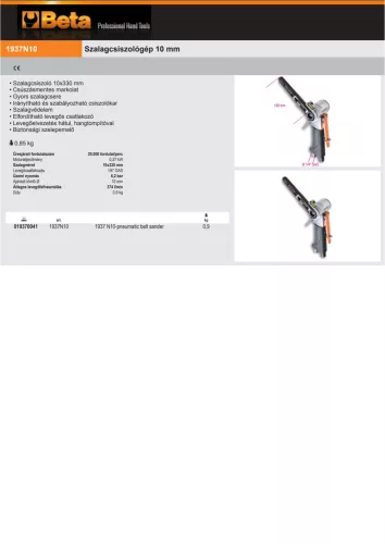 Beta 1937N10 Szalagcsiszológép 10 mm