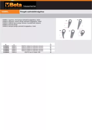 Beta 1938R/L4 Karcoló penge