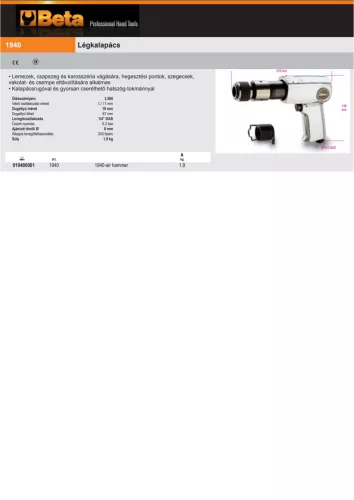 Beta 1940 Légkalapács 11 mm befogású