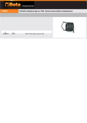 Beta 1940MT Tartalék kalapácsrugó a Beta 1940 típusú pneumatikus kalapácshoz