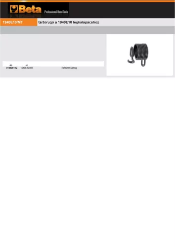 Beta 1940E10/MT Tartalék kalapácsrugó a Beta 19401E10 típusú pneumatikus kalapácshoz