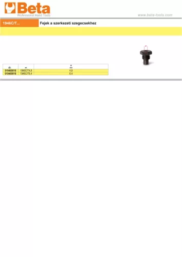Beta 1946C/T 4,8 Fejek a szerkezeti szegecsekhez 4.8mm