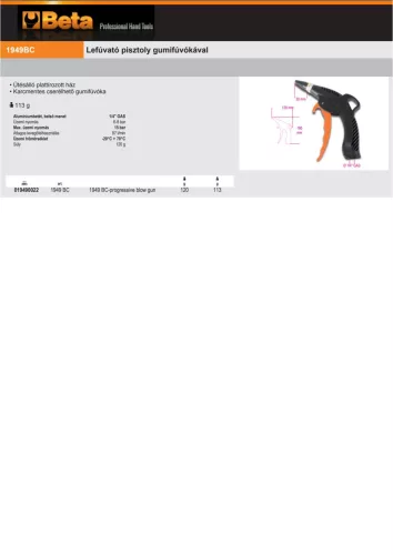Beta 1949 BC Lefúvatópisztoly gumifúvókával