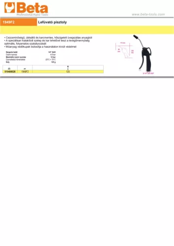 Beta 1949F2 Lefúvatópisztoly