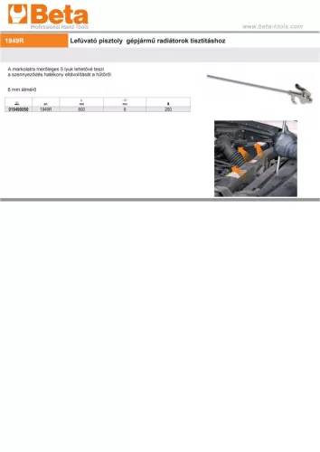 Beta 1949R Lefúvató pisztoly gépjármű radiátorok tisztításhoz