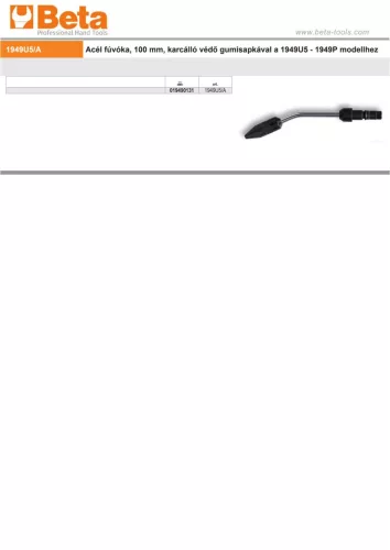 Beta 1949U5/A Acél fúvóka, 100 mm, karcálló védő gumisapkával a Beta 1949U5 modellhez