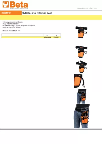 Beta 2005MPU Övtáska, nylon-ból, övvel ÜRES