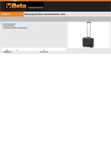 Beta 2032/TV Műanyag kerekes szerszámtáska ÜRES