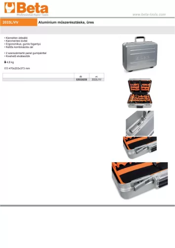 Beta 2033L/VV Alumínium műszerésztáska, ÜRES