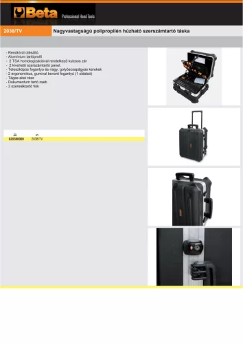 Beta 2038/TV Nagyvastagságú polipropilén húzható szerszámtartó táska ÜRES