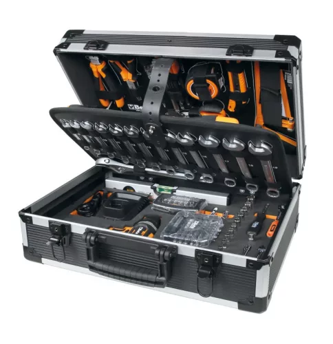 Beta BW 2056E 12V 147 darabos szerszámkészlet és 12V fúró
táskában, általános karbantartáshoz