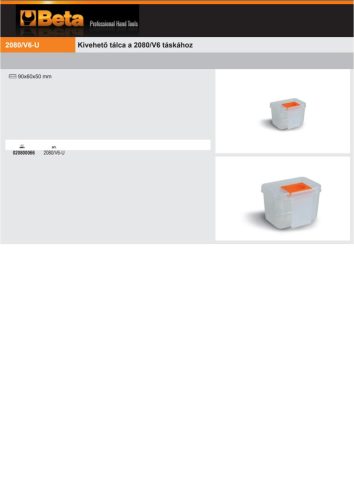 Beta 2080/V6-U Kivehető tálca a Beta 2080/V6 táskához​