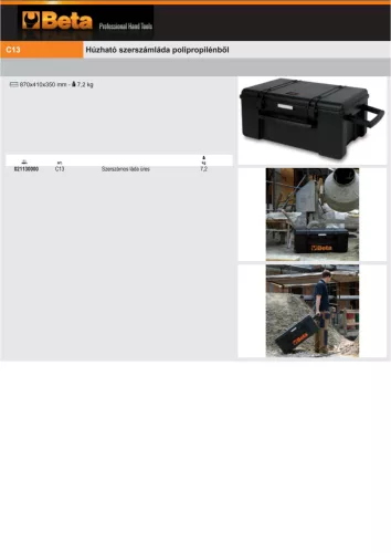 Beta C13 Húzható szerszámláda polipropilénből ÜRES