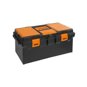   Beta CP15L Műanyag szerszámos láda, hosszú kivitel kivehető betéttel és tálcák kis tárgyak elhelyezésére, 558x277x270 mm ÜRES