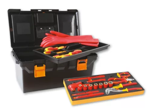 Beta 2115PL-MQ32 32 darabos szigetelt szerszámkészlet hibridautókhoz, puha hőformázott tálcás műanyag kosárban