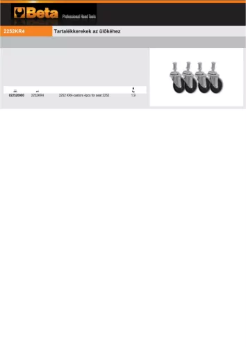 Beta 2252KR4 Tartalékkerekek az ülőkéhez