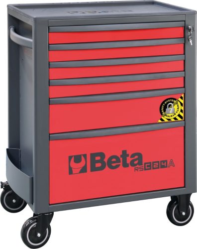 Beta RSC24A/6-R 6 fiókos szerszámkocsi borulásgátló rendszerrel ÜRES piros