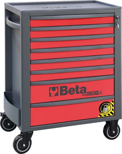 Beta RSC24A/8-R 8 fiókos szerszámkocsi borulásgátló rendszerrel ÜRES piros