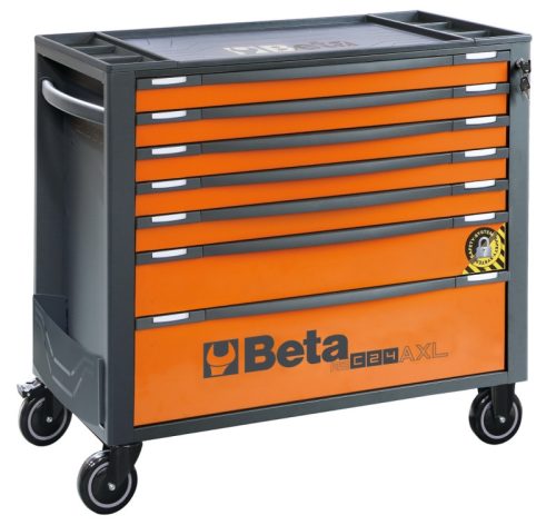 Beta RSC24AXL/7-O 7 fiókos szerszámkocsi borulásgátló rendszerrel, hosszú modell ÜRES narancs