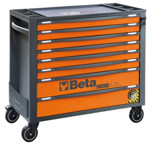 Beta RSC24AXL/8-O 8 fiókos szerszámkocsi borulásgátló rendszerrel, hosszú modell ÜRES narancs