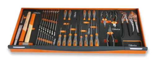 Beta RSC24AXL/8-R 8 fiókos szerszámkocsi borulásgátló rendszerrel, hosszú modell ÜRES piros