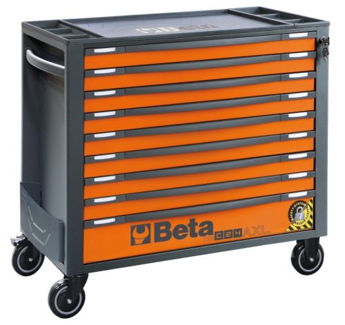 Beta RSC24AXL/9-O 9 fiókos szerszámkocsi borulásgátló rendszerrel, hosszú modell ÜRES narancs