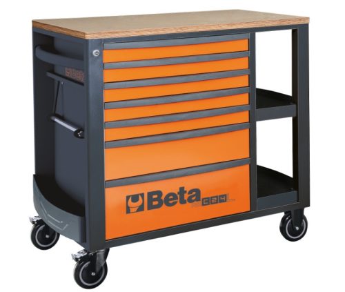 Beta RSC24L/7-O 7 fiókos szerszámkocsi oldalpolccal ÜRES narancs