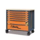 Beta RSC24AXLP/7-O 7 fiókos szerszámkocsi fa munkalappalés borulásgátló rendszerrel, hosszú modell ÜRES narancs