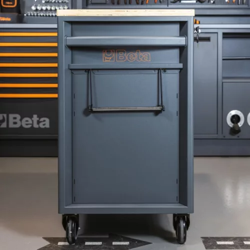 Beta RSC24AXLP/7-O 7 fiókos szerszámkocsi fa munkalappalés borulásgátló rendszerrel, hosszú modell ÜRES narancs