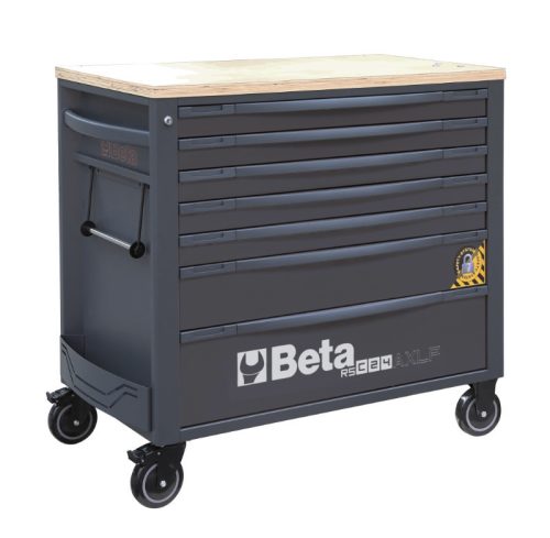 Beta RSC24AXLP/7-A 7 fiókos szerszámkocsi fa munkalappalés borulásgátló rendszerrel, hosszú modell ÜRES antracit