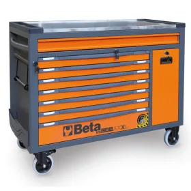   Beta RSC24AXXL-O 8 fiókos szerszámkocsi fa munkalappal és borulásgátló rendszerrel, hosszú modell