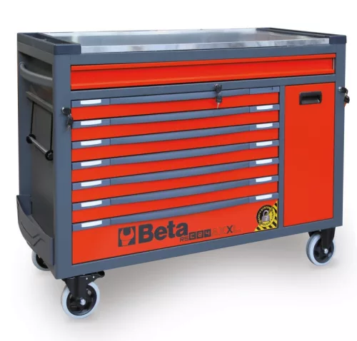 Beta RSC24AXXL-O 8 fiókos szerszámkocsi fa munkalappal és borulásgátló rendszerrel, hosszú modell