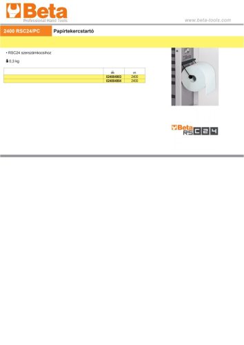 Beta 2400 RSC24/PC Papírtekercs tartó a Beta RSC4 szerszámkocsihoz, antracit