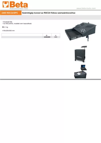Beta RSC24/SPC Számítógép konzol a Beta RSC24AXLP/7 fiókos szerszámkocsihoz