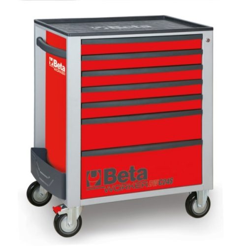 Beta BW 2400S-R7/E-M 7 fiókos szerszámkocsi 309 darabos szerszámkészlettel piros