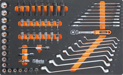 Beta BW 2400S-R7/E-M 7 fiókos szerszámkocsi 309 darabos szerszámkészlettel piros