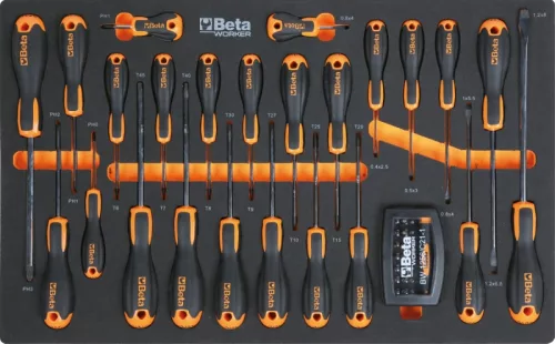 Beta BW 2400S-R7/E-M 7 fiókos szerszámkocsi 309 darabos szerszámkészlettel piros