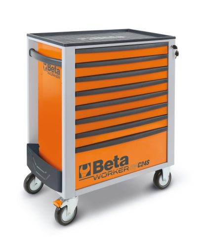 Beta BW 2400S-O8/E-L 8 fiókos szerszámkocsi 398 darabos szerszámkészlettel narancs