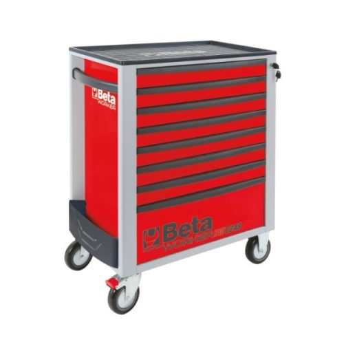 Beta BW 2400S-R8/E-L 8 fiókos szerszámkocsi 398 darabos szerszámkészlettel piros