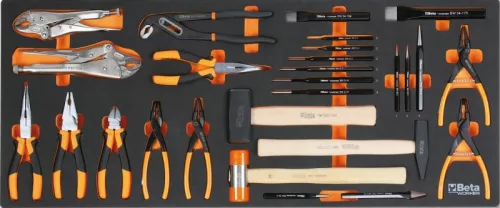 Beta BW 2400S-XLG9/E-XXL 9 fiókos szerszámkocsi borulásgátló rendszerrel, hosszú modell, 716 darabos szerszámkészlettel szürke