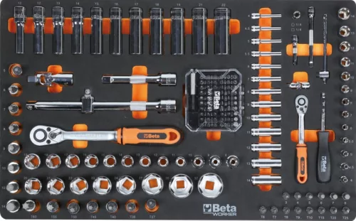 Beta BW 2400S-R7/E-S Worker 7 fiókos szerszámkocsi 240 darabos szerszámkészlettel