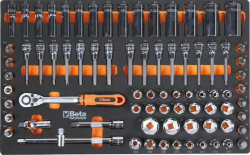 Beta BW 2400S-R8/E-L Worker 8 fiókos szerszámkocsi 398 darabos szerszámkészlettel