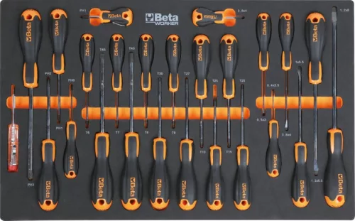 Beta BW 2400S-XLR9/E-XL Worker 9 fiókos szerszámkocsi 487 darabos szerszámkészlettel