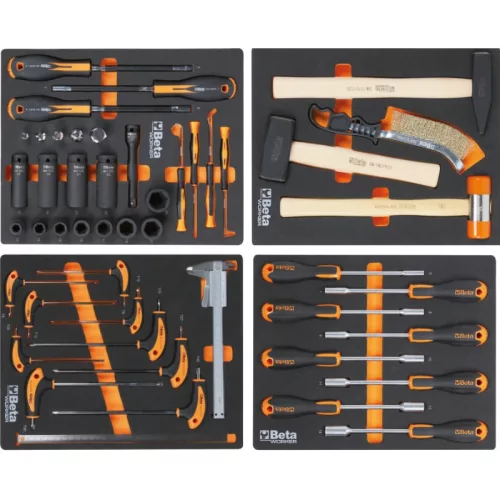 Beta BW 2400S-XLR9/E-XL Worker 9 fiókos szerszámkocsi 487 darabos szerszámkészlettel